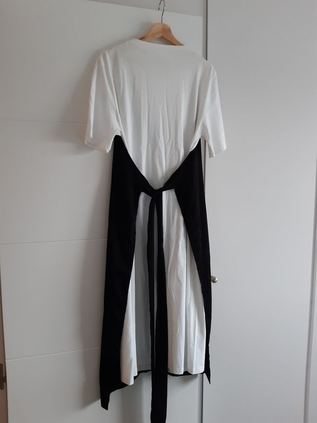 vestido original zara blanco y negro