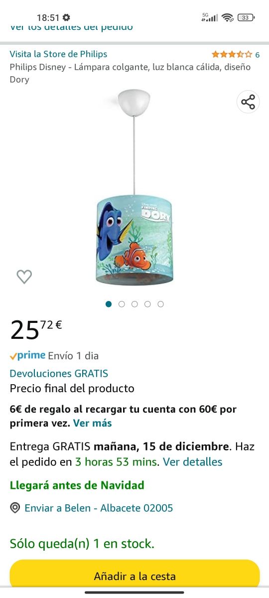 lámpara techo infantil