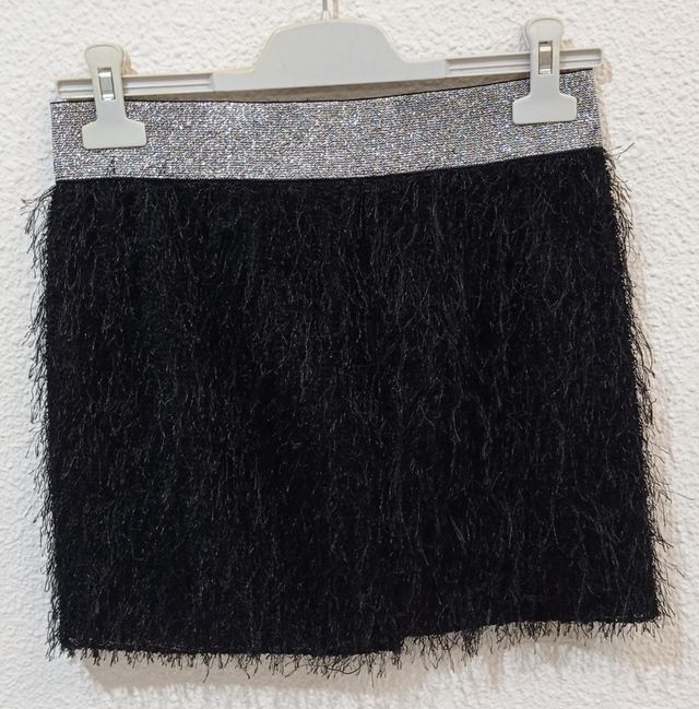 Minifalda flecos negra