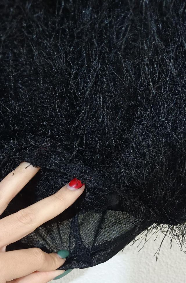 Minifalda flecos negra