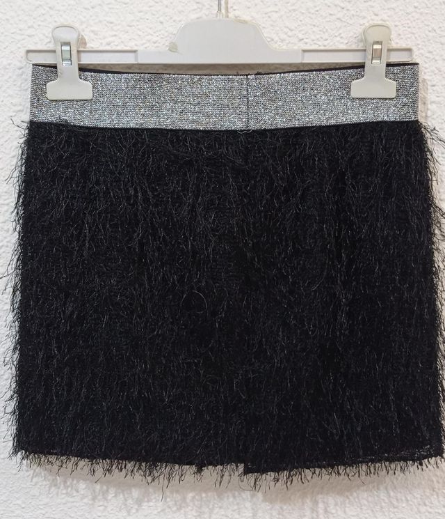 Minifalda flecos negra