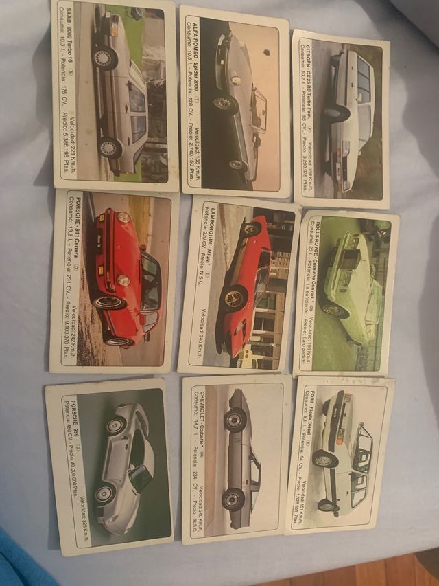 Cromos coches ediciones unidas 1986