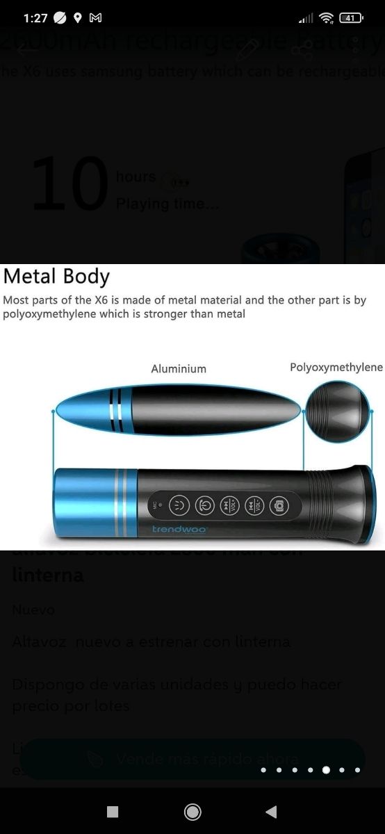 Altavoz linterna manos libres para bicicleta