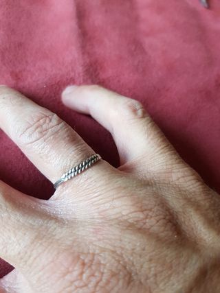 Muy antiguo anillo plata 925 hecho mano tipo soga