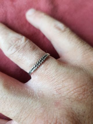 Muy antiguo anillo plata 925 hecho mano tipo soga