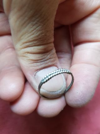 Muy antiguo anillo plata 925 hecho mano tipo soga
