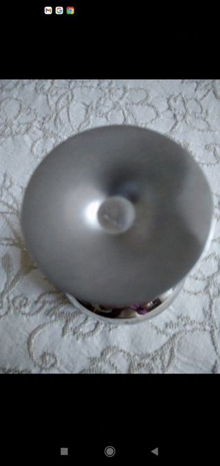 coppe e vassoio in acciaio inox