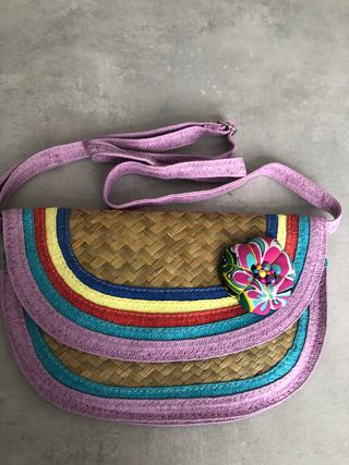 Bolso de paja colores.