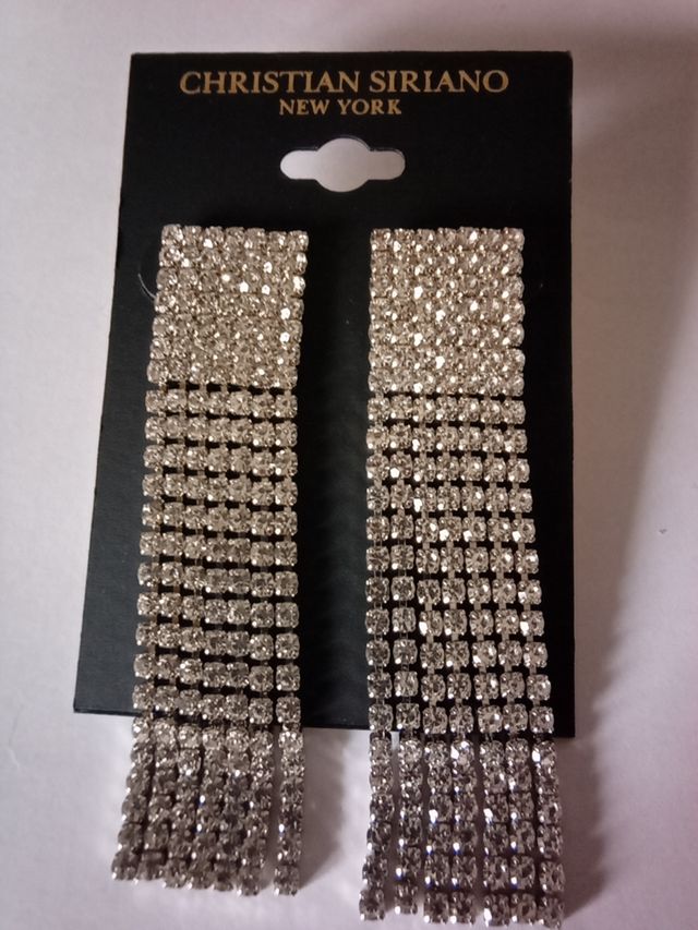 Pendientes de tiras brillantes - Christian Siriano