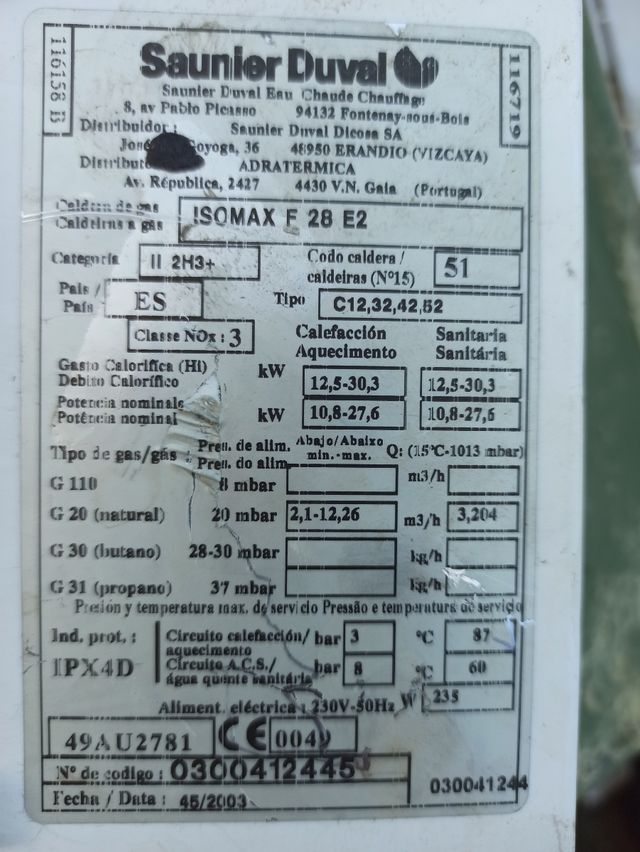 Serpentin caldera saunier duval  ISOMAX F 28 E2