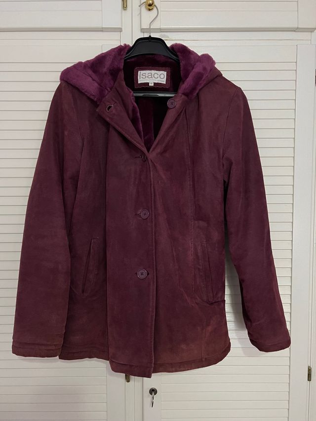 Abrigo burdeos de piel (ante). Precio negociable.