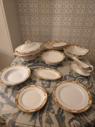 VAJILLA PORCELANA ANTIGUA FIESTA NAVIDAD