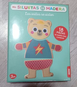 Puzzle siluetas de madera ositos 18 piezas