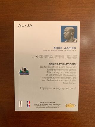 Carta Firmada Mike James Minnesota Timberwolves 