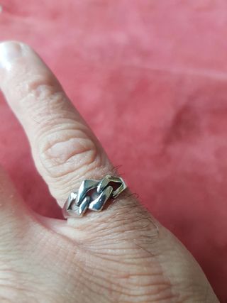 Anillo plata artesano tipo esclava ,unico