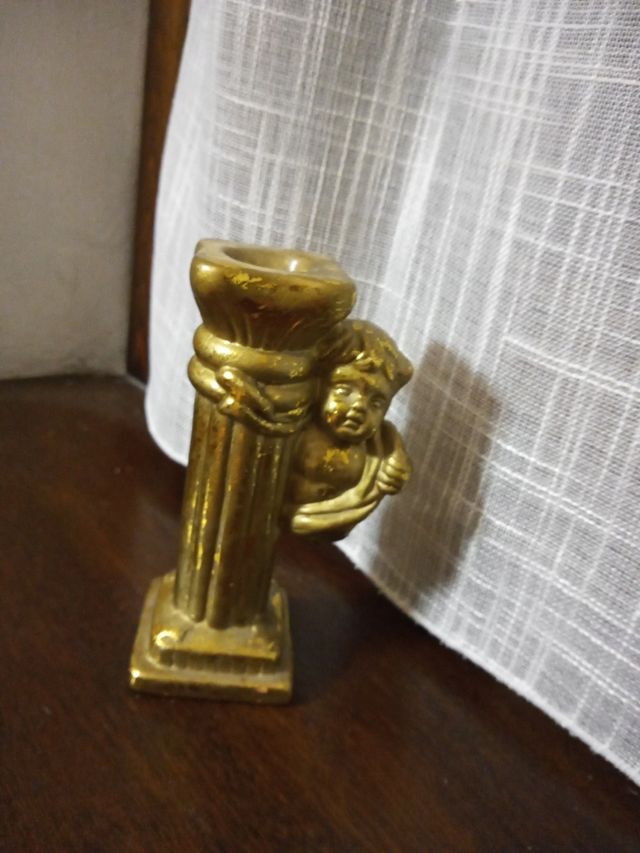 Bellissimo portacandela con angelo nuovo