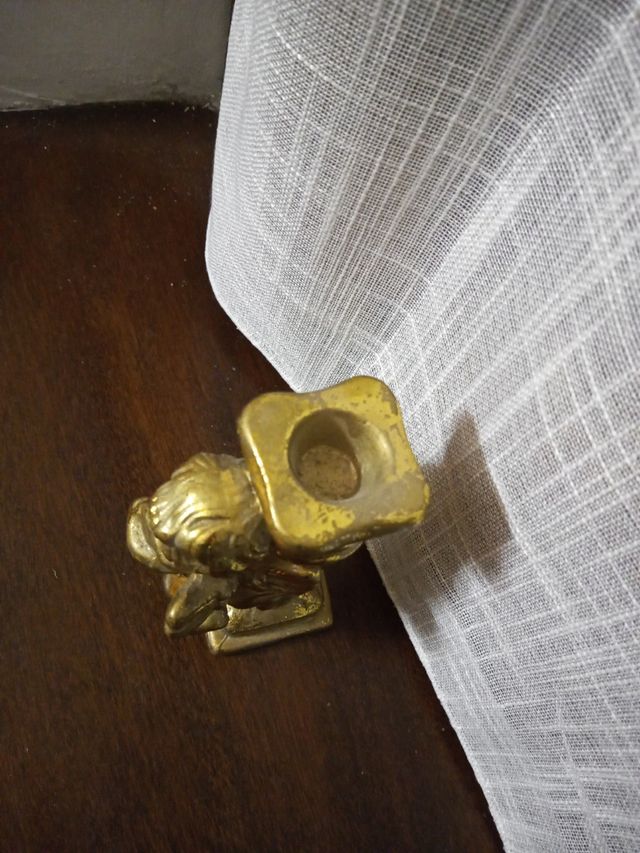 Bellissimo portacandela con angelo nuovo