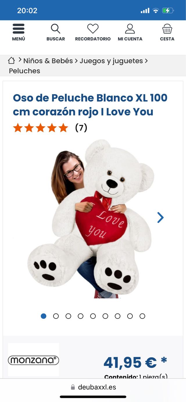 Oso xl de peluche, regalo para san Valentín.