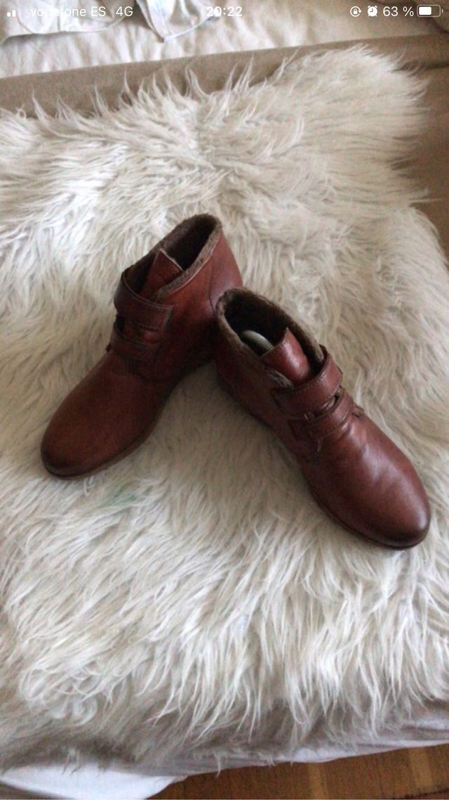 Botines cuero con pelo interior Giorda