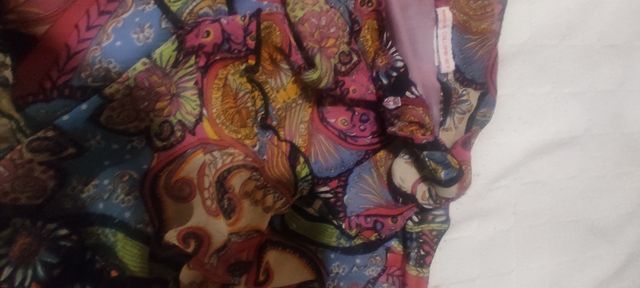 falda colorida con forro al tono