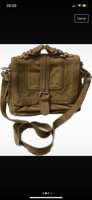 Bolso satchel serraje mostaza