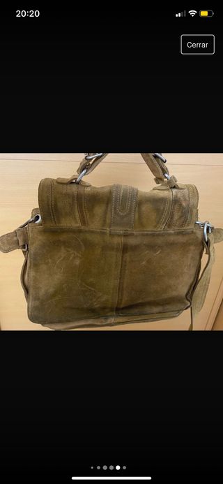 Bolso satchel serraje mostaza