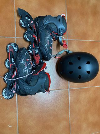 Patines en línea con protecciones