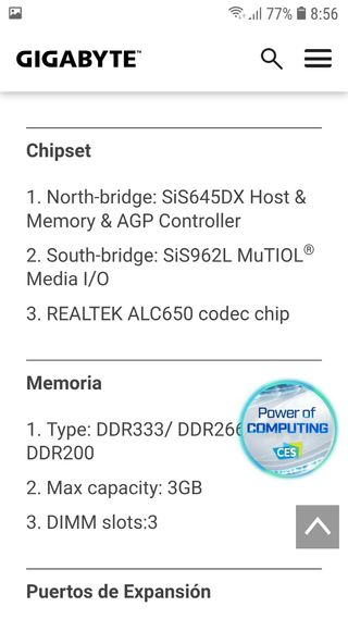 Placa base Gigabyte + procesador +ram 