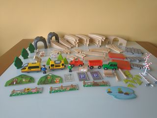Vías madera Tren Electrico Set Playtive Junior