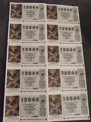 Décimos lotería antigua