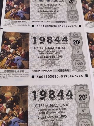 Décimos lotería antigua