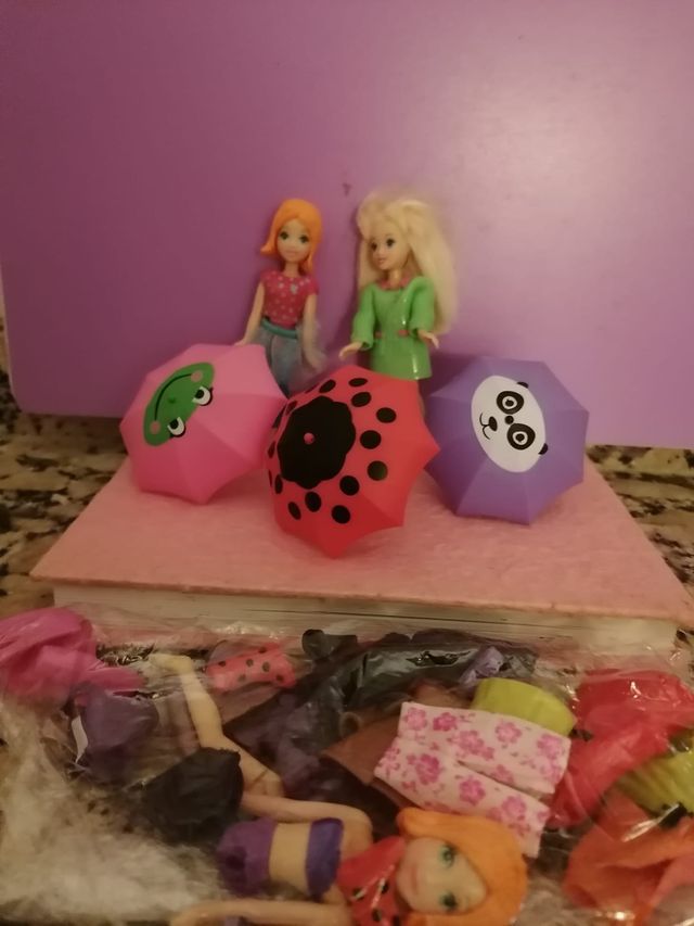 Raque acuático POLLY POCKET con dos muñecas !!!