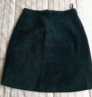 falda de piel negra auténtica 