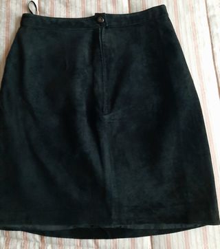 falda de piel negra auténtica 