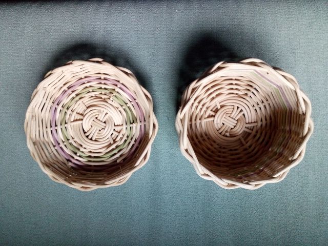 Caja de cestería trenzada