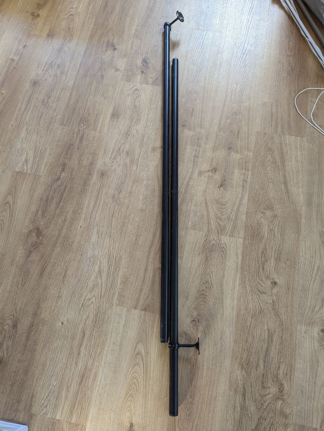 Barra de cortina extensible 180 a 360 cm, negro