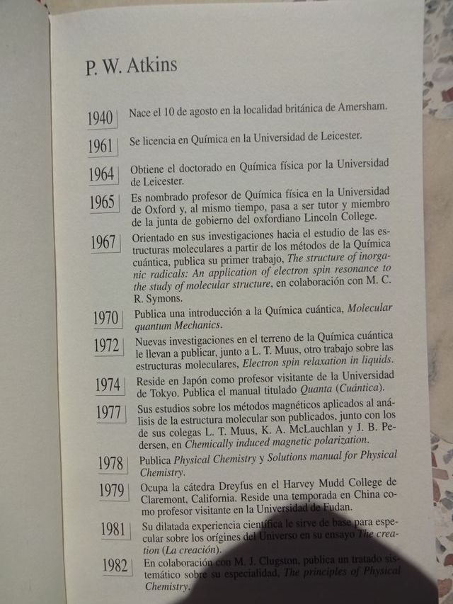 Libro Novela con titulo La Creación P. W. Atkins