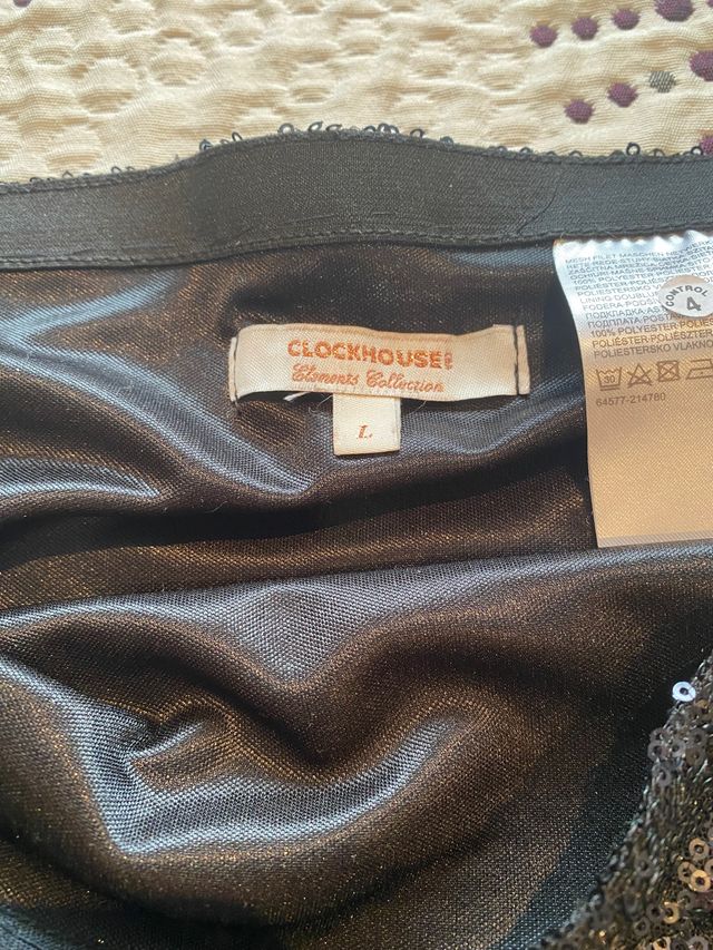 Minifalda negra lentejuelas talla M -L NUEVA