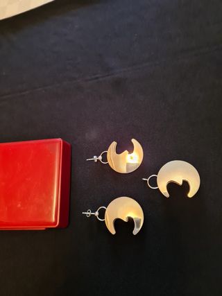 Pendientes y colgante plata "lunas"