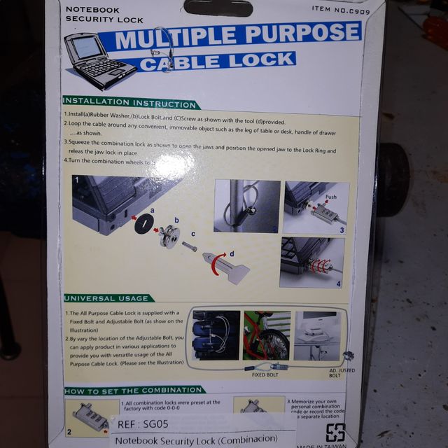 cable candado antirobo de seguridad