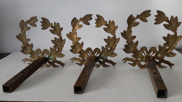 3 DECORAZIONI IN BRONZO ANTICO