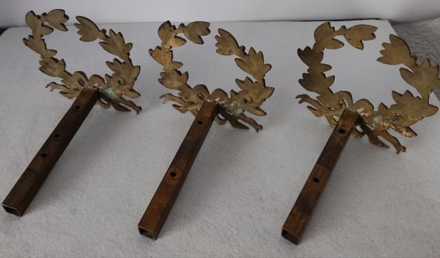 3 DECORAZIONI IN BRONZO ANTICO