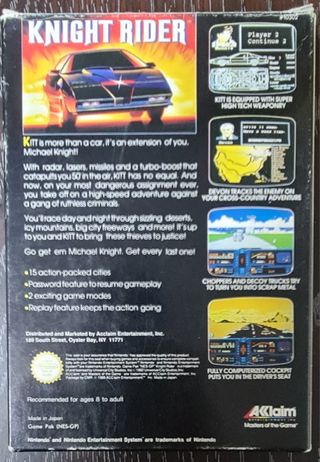 KNIGHT RIDER JUEGO NINTENDO NES
