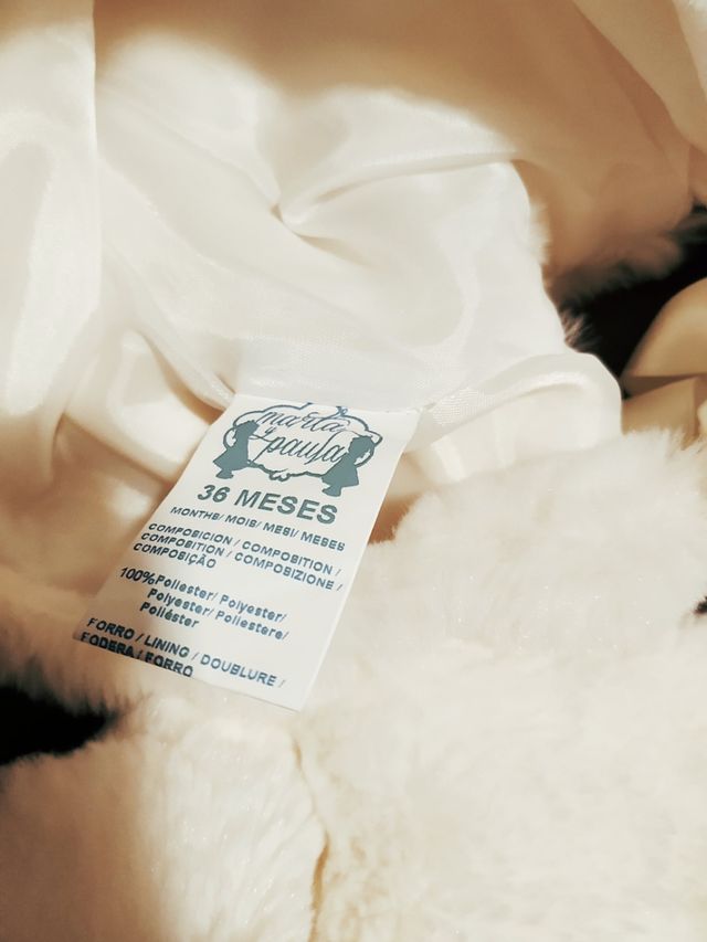 Abrigo pelo + Capota. Talla 36 meses.