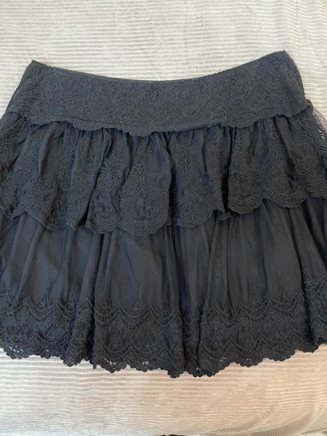 Minifalda negra M blonda