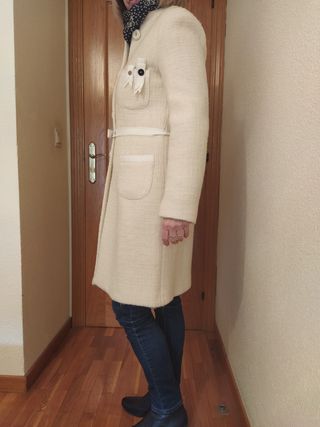 abrigo 90% lana .blanco 