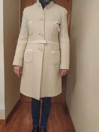 abrigo 90% lana .blanco 