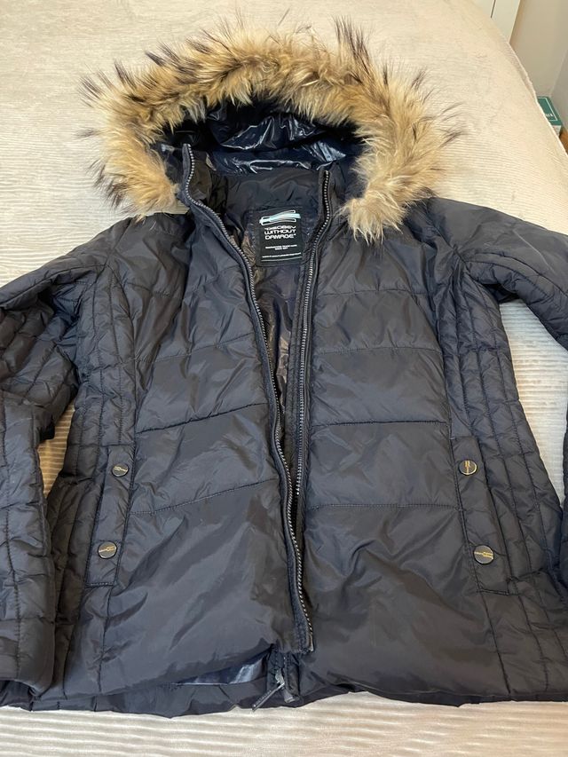 Chaqueta anorak con capucha azul marino M