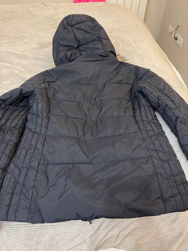 Chaqueta anorak con capucha azul marino M