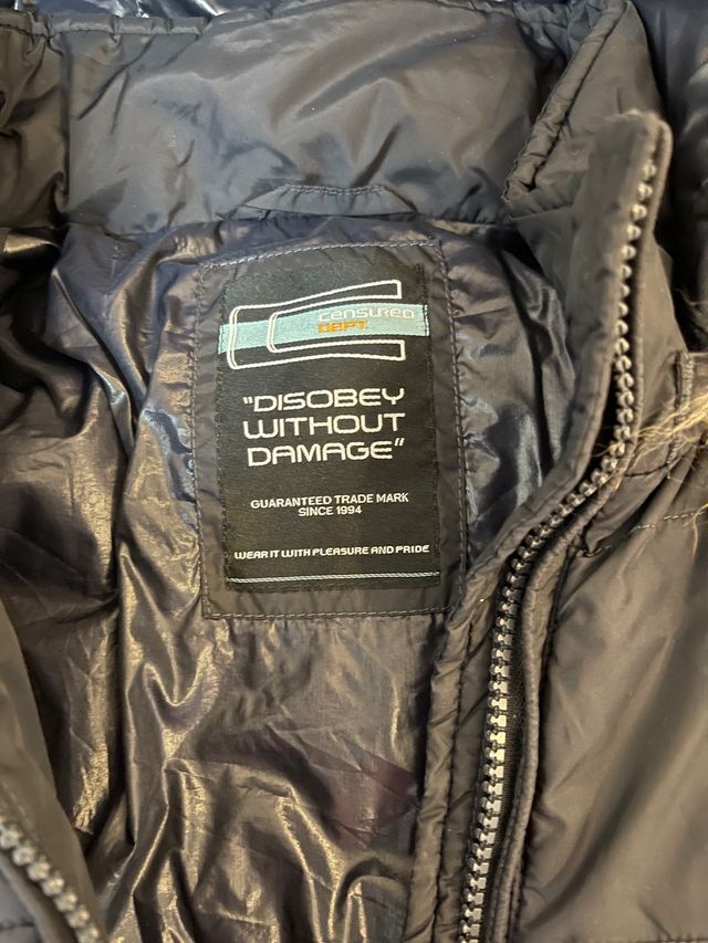 Chaqueta anorak con capucha azul marino M